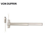 Von Duprin - QEL9827 - Smooth Surface Vertical Rod Exit Bar with Wide Stile Pushpad - Exit Only - Less Bottom Rod - Motorized Latch Retraction - Less Dogging - Grade 1