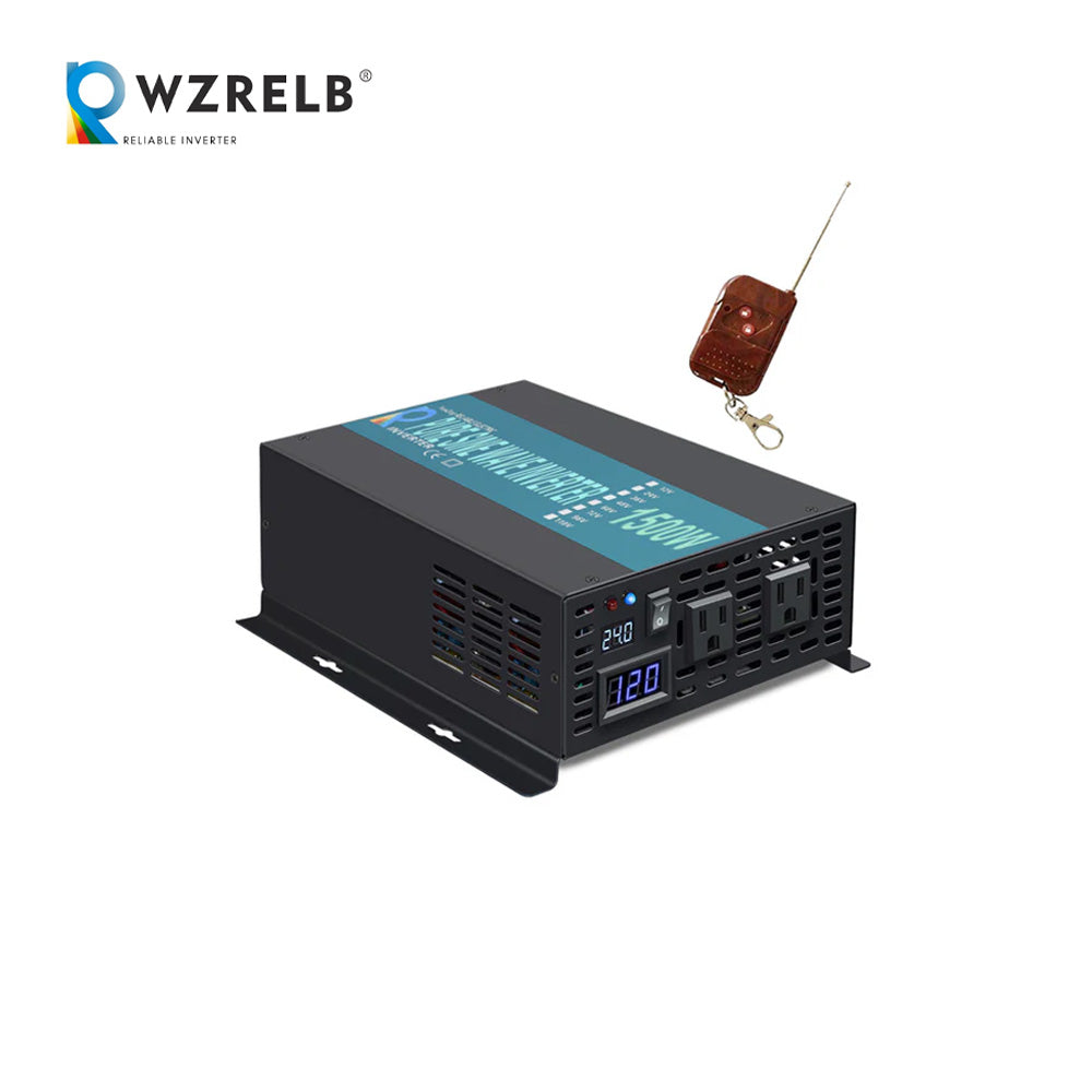 RBP - 1500W Power Inverter 12VDC, 24VDC and 48VDC to 120VAC Pure Sine Wave High Frequency Off Grid Solar Inverter