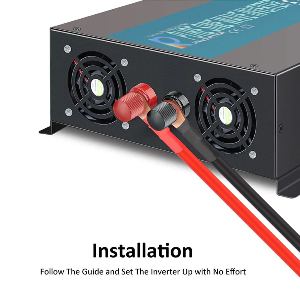 RBP - 1500W Power Inverter 12VDC, 24VDC and 48VDC to 120VAC Pure Sine Wave High Frequency Off Grid Solar Inverter