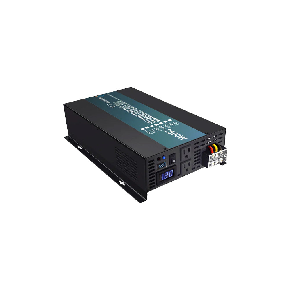 RBP - 2500W Power Inverter 12VDC, 24VDC and 48VDC to 120VAC Pure Sine Wave High Frequency Off Grid Solar Inverter