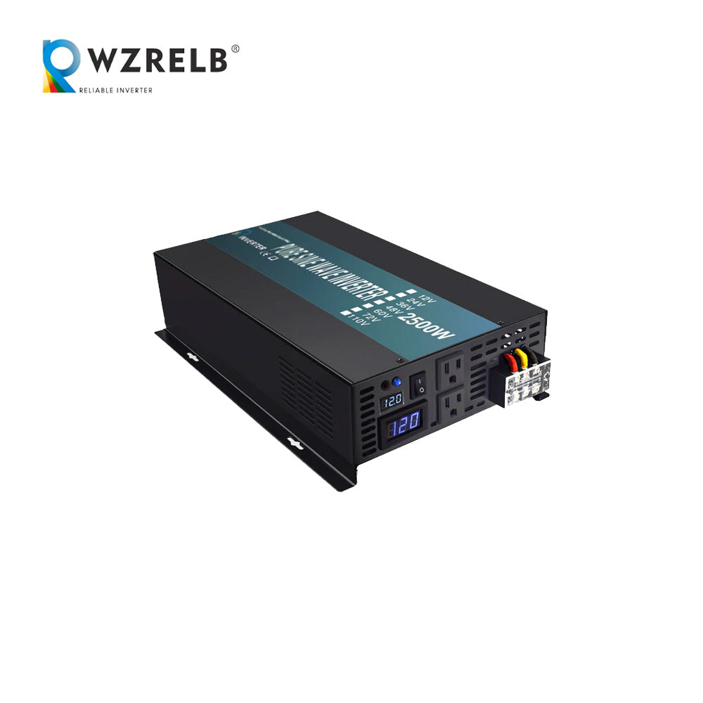 RBP - 2500W Power Inverter 12VDC, 24VDC and 48VDC to 120VAC Pure Sine Wave High Frequency Off Grid Solar Inverter