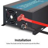 RBP - 800W Power Inverter 12VDC, 24VDC and 48VDC to 120VAC Pure Sine Wave High Frequency Off Grid Solar Inverter