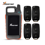 Xhorse VVDI Key Tool MAX PRO Remote Generator Bundle with 4pcs Volkswagen 2nd Gen B5 Style 3 Buttons Universal Wired Remote