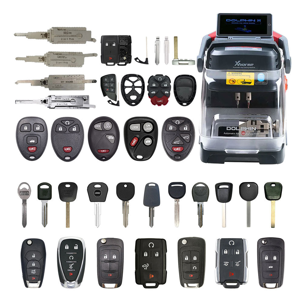 Chevrolet Starter Pack Bundle with Xhorse XP-005L Key Cutting Machine, Remotes and Lishi