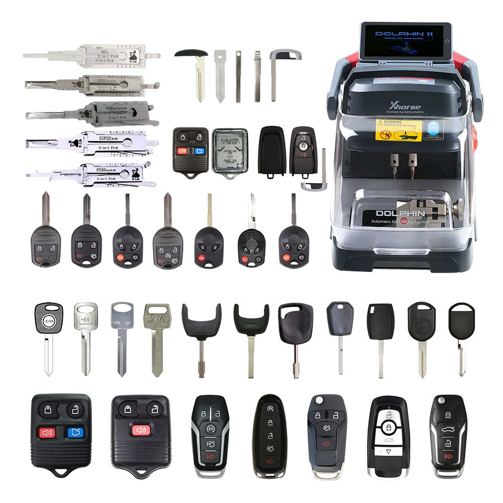 Ford Starter Pack Bundle with Xhorse XP-005L Key Cutting Machine, Remotes and Lishi