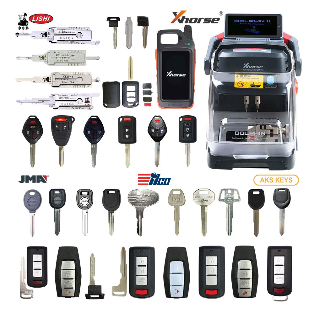 Mitsubishi Starter Pack Bundle with Xhorse XP-005L Key Cutting Machine, Remotes and Lishi Tools