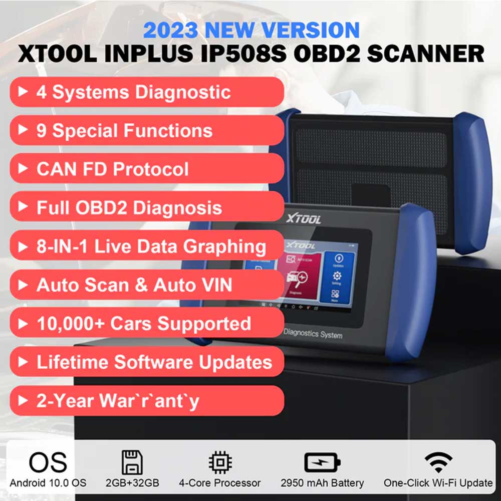 XTOOL - InPlus IP508S - OBD2 Diagnostic Tools Automotive Scanner