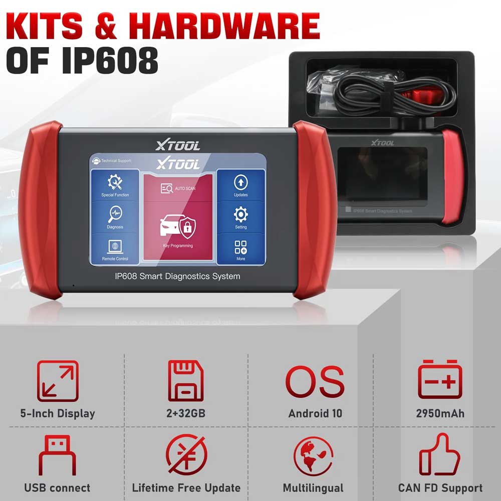 XTOOL - InPlus IP608 - OBD2 Automative System Scanner Tools - 30 Speci