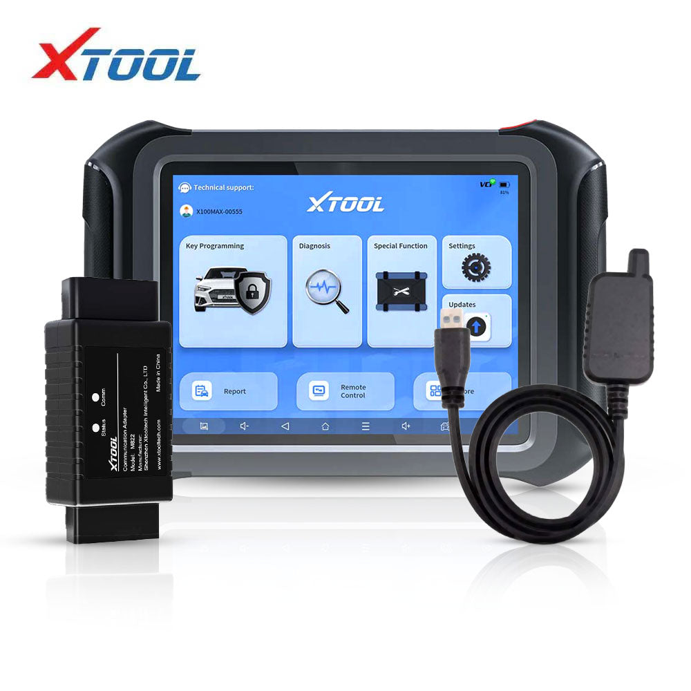 XTOOL X100 MAX2 Key Programming and Diagnostic Tool with AnyToyo SK1 Toyota Smart Key Emulator and M822 Adapter