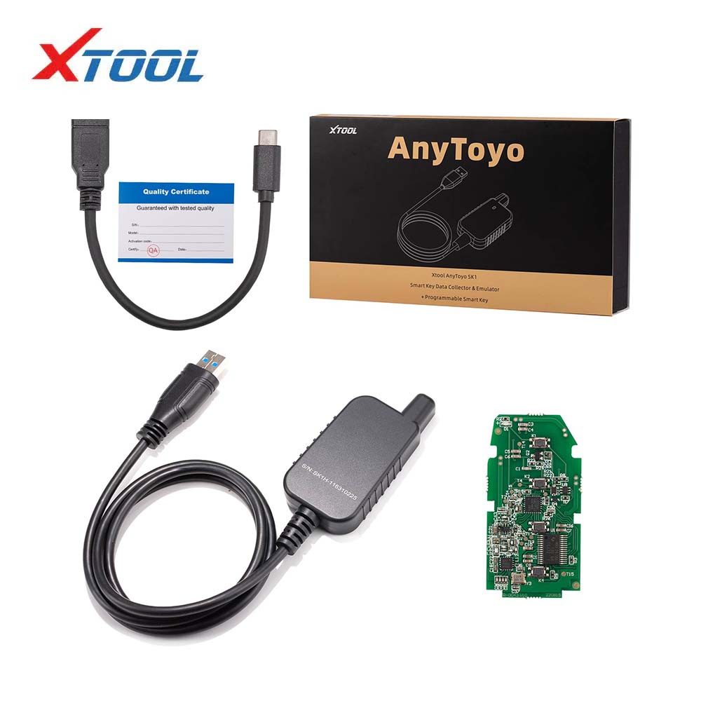 XTOOL X100 MAX2 Key Programming and Diagnostic Tool with AnyToyo SK1 Toyota Smart Key Emulator and M822 Adapter