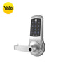 Yale - NexTouch - Commercial Electronic Keypad Cylindrical Lock with Augusta Lever and Capacitive Touchscreen - Less Conventional Cylinder - 2-3/4" Backset - Grade 1 - 626 (Satin Chrome)