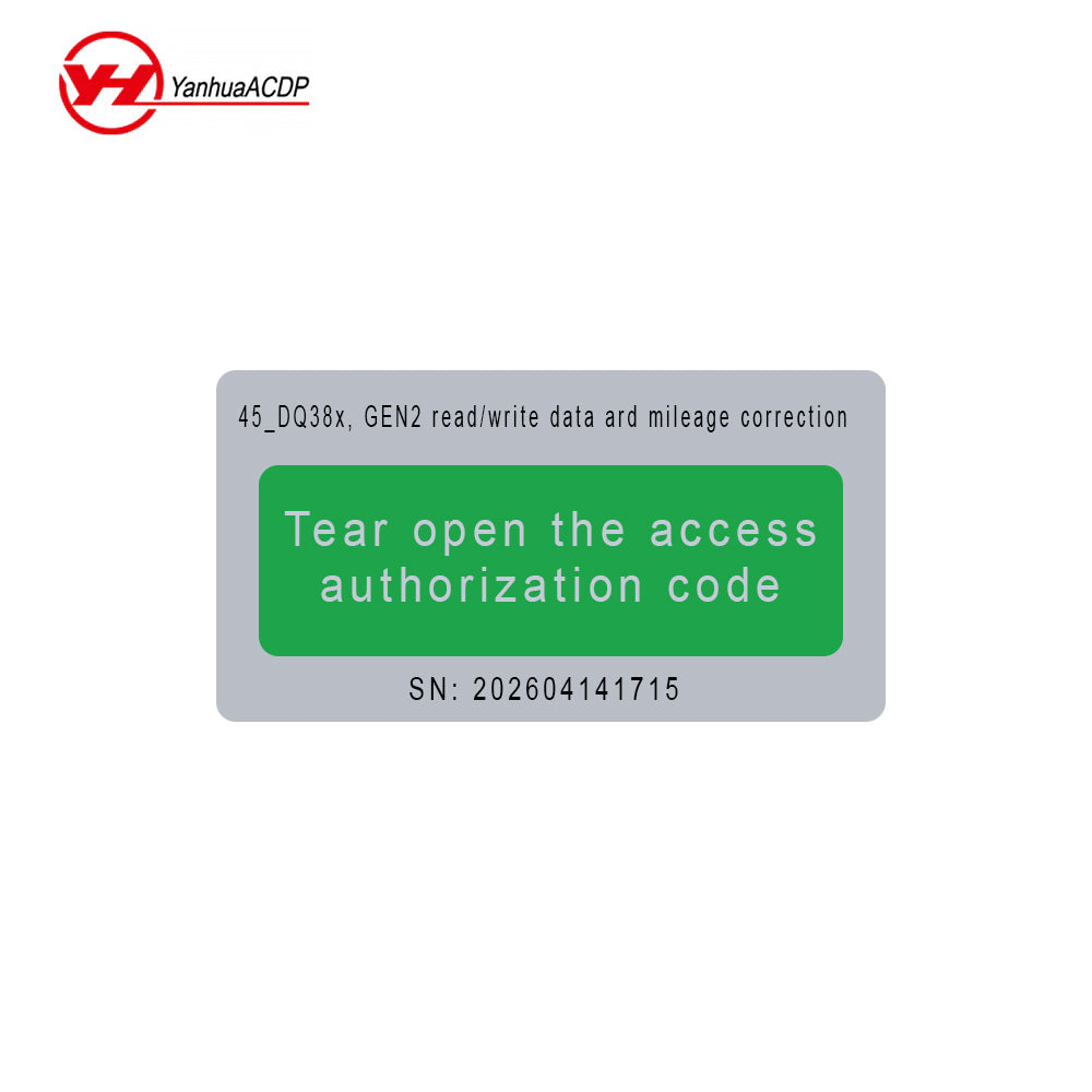 Yanhua ACDP A60B License for Module 45 DQ38x GEN2 Read/Write and Mileage Correction Tool