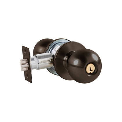 Arrow - MK33BD-10B - Asylum Cylindrical Ball Knob Locks - 2-3/8” Standard Backset - Oil-Rubbed Bronze - Grade 2