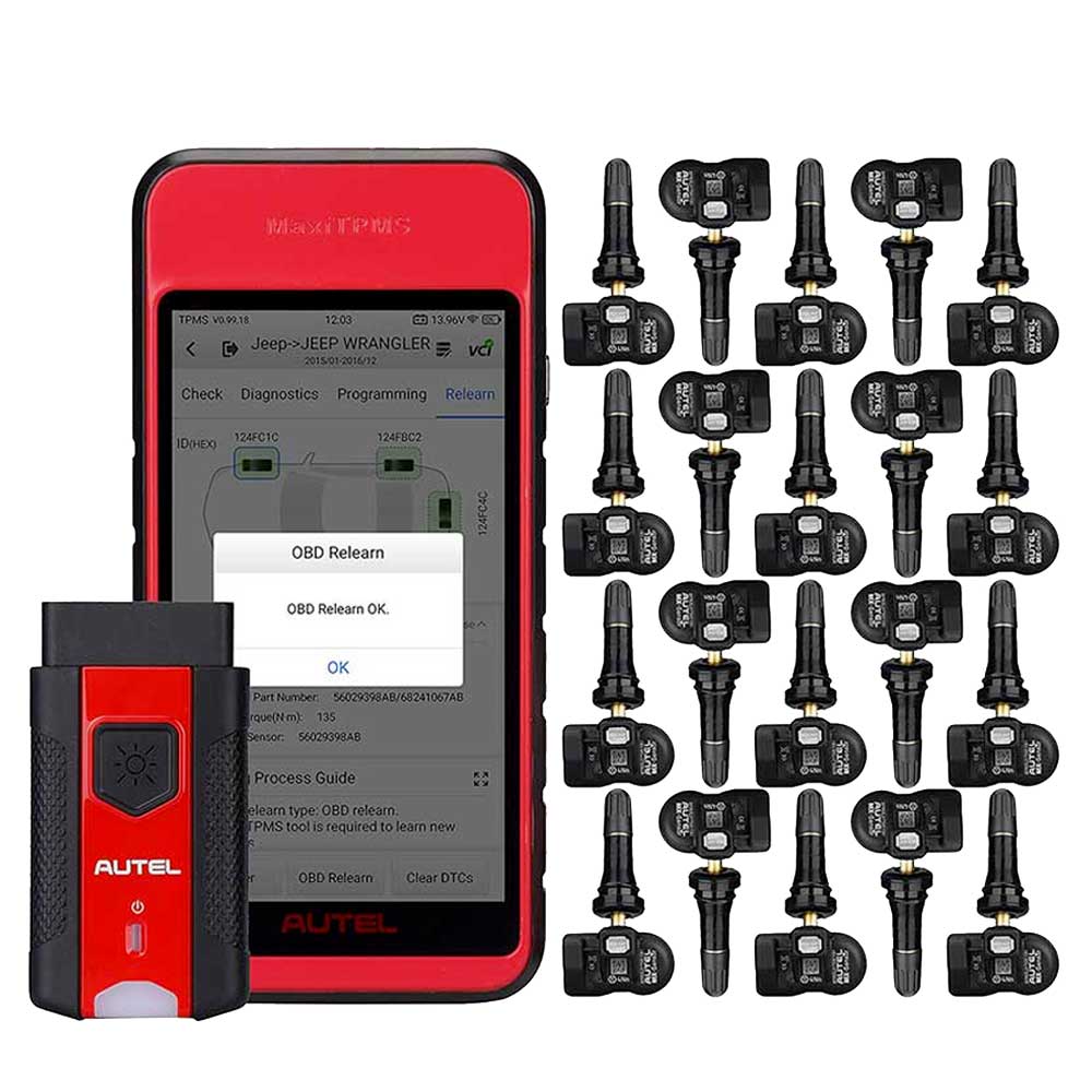 Autel MaxiTPMS ITS600K20 kit with the ITS600 tablet and twenty 1-Senso ...