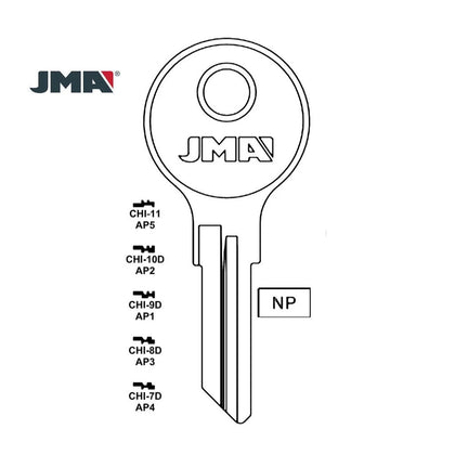 103AM Chicago Commercial & Residencial Key Blank - AP3 / CHI-8D