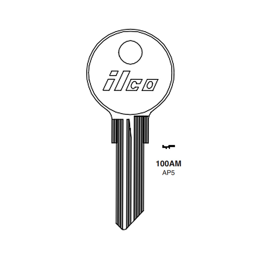 100AM Chicago Commercial & Residencial Key Blank - CHI-11 / AP5