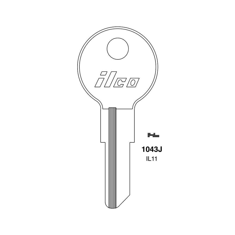 1043J Commercial & Residential Key Blank - TIM-1D /  IL11