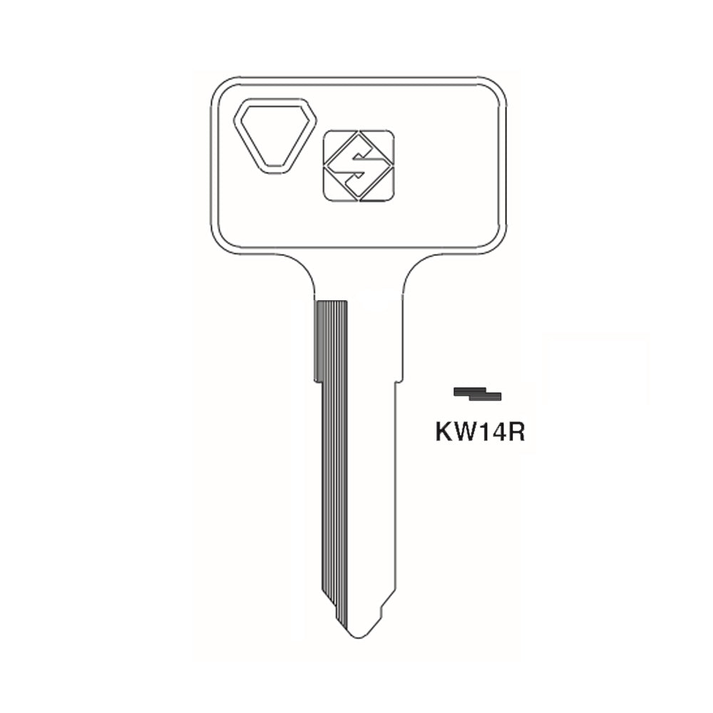 Kawasaki Motorcycle Key Blank - KAS-1D / KW14R (Packs of 10)