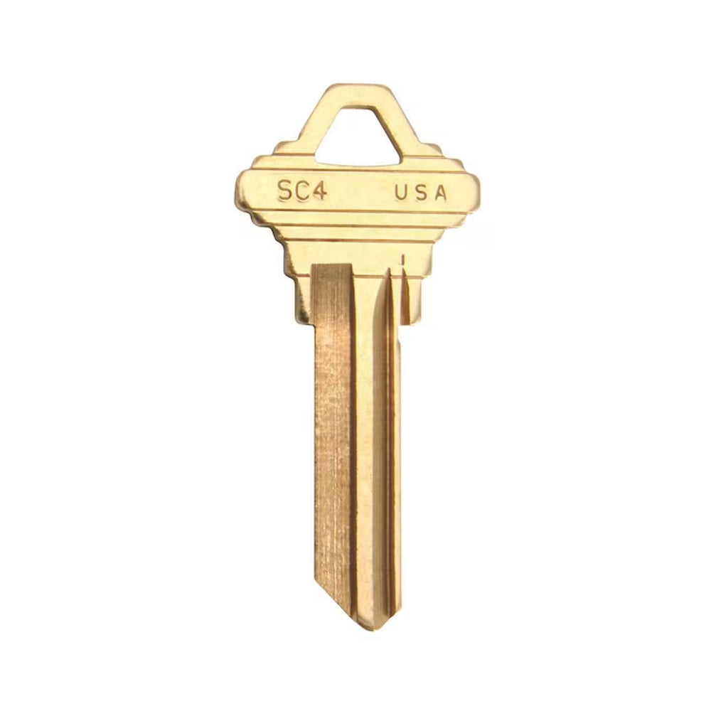 A1145E 6-Pin Schlage Key Blank - Brass - SLG-4E-BR  / SC4 BR (Packs of 50)