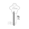 A1145E 6-Pin Schlage Key Blank - Nickel Plated - SLG-4E-NP  / SC4 NP