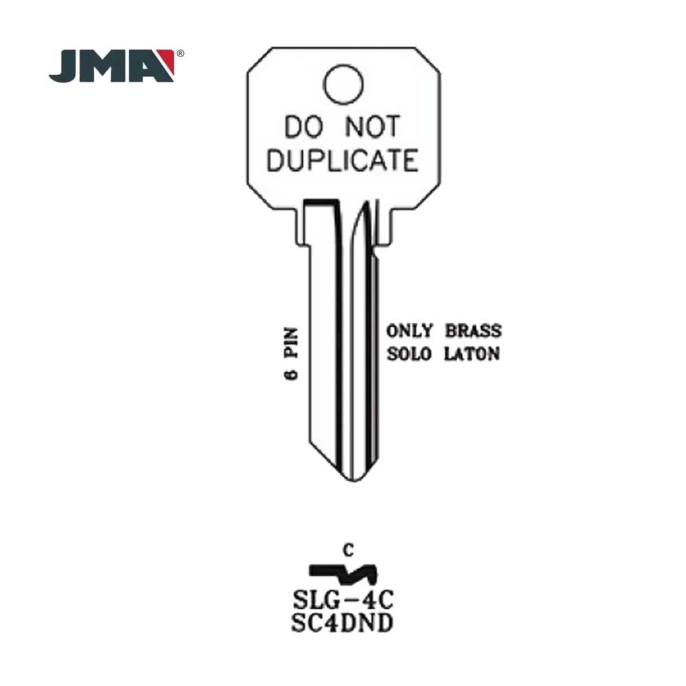 JMA SLG4C / DNDSC4 Schlage Key Brass Duplication Prohibited (Pack of