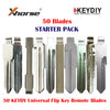 KEYDIY Universal Flip Key Remotes Blades - Starter Pack (50 Pack)
