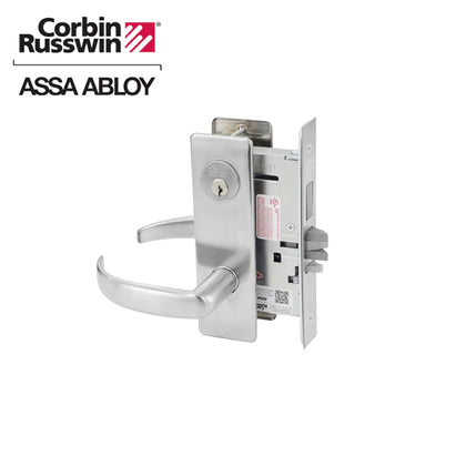 Corbin Russwin Mortise Single Cylinder without Deadbolt Entrance or Office Entry Lock with CS Lever and L4 Keyway - Grade 1 - 630 (Satin Stainless Steel)