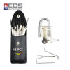 ECS AUTO PARTS Lock Pick Set 15 in One Professional Unlocking Locksmith Training Tools With One Transparent Padlock