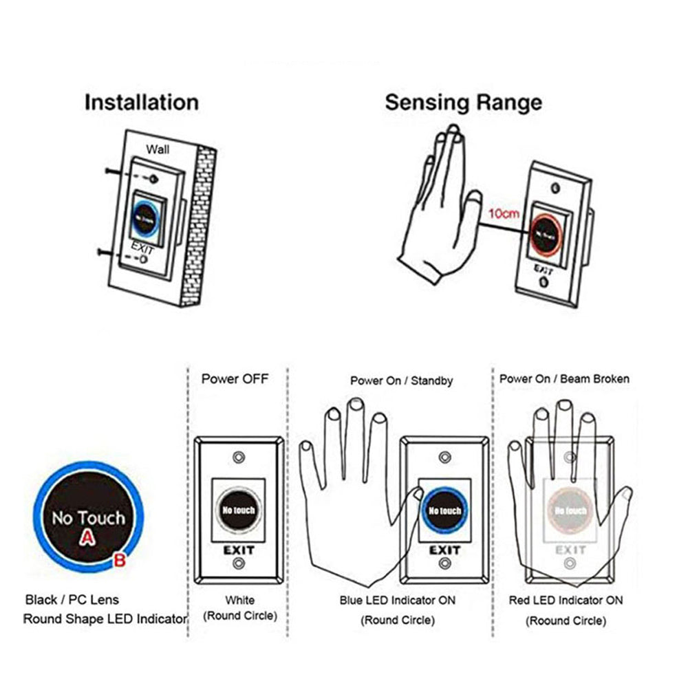 Contactless Infrared Sensor Exit Button Switch - NT-41 – Locksmith Keyless
