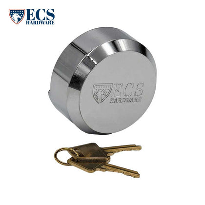 Hidden-Shackle Stainless Steel Puck-Style Lock KW1 - Keyed Different