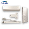 GAAB R402-00 Standard Door Closer Heavy Duty Adjustable Arm Plastic Cover Satin Stainless - Fire Rated