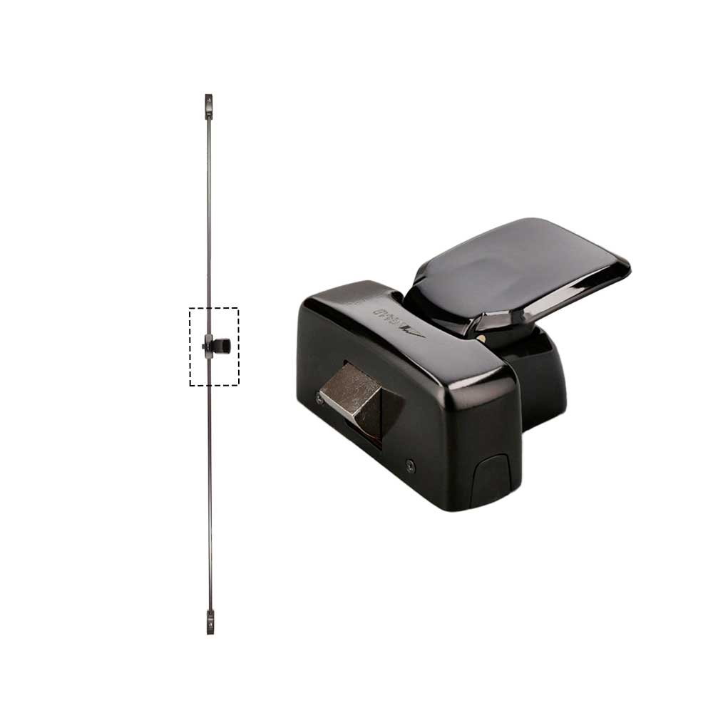 GAAB G242-BLK-Z Emergency Touch Push Pad Exit Device Single Doors - Black & Black
