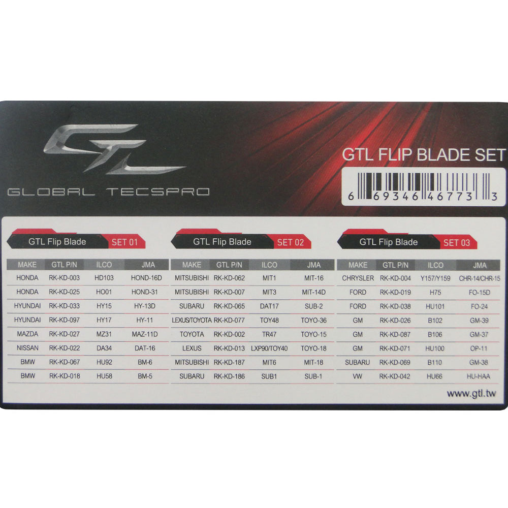 Flip Blade Key Set for XHorse and KeyDiy Remotes 240 blades