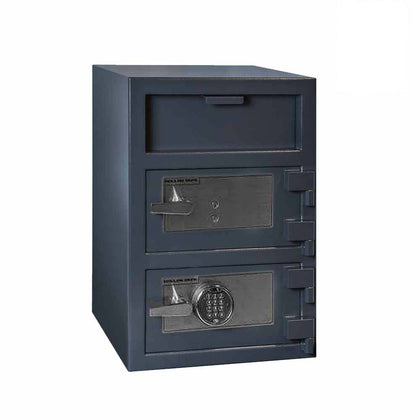 Hollon FDD-3020EK B-Rated Double Door Depository Safe with - Key & Electronic Keypad Lock