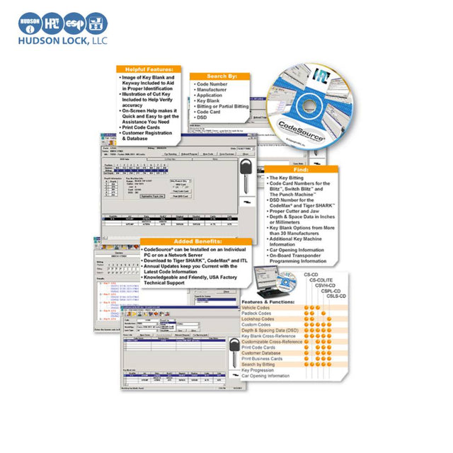 Hudson Lock CS-CD CodeSource Plus, Full Version CD – Locksmith Keyless