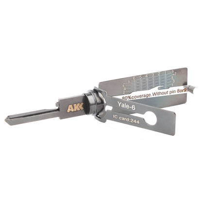 Genuine AKK Lishi Yale-6 (6-Pin) 2-IN-1 Pick for Yale Door Locks