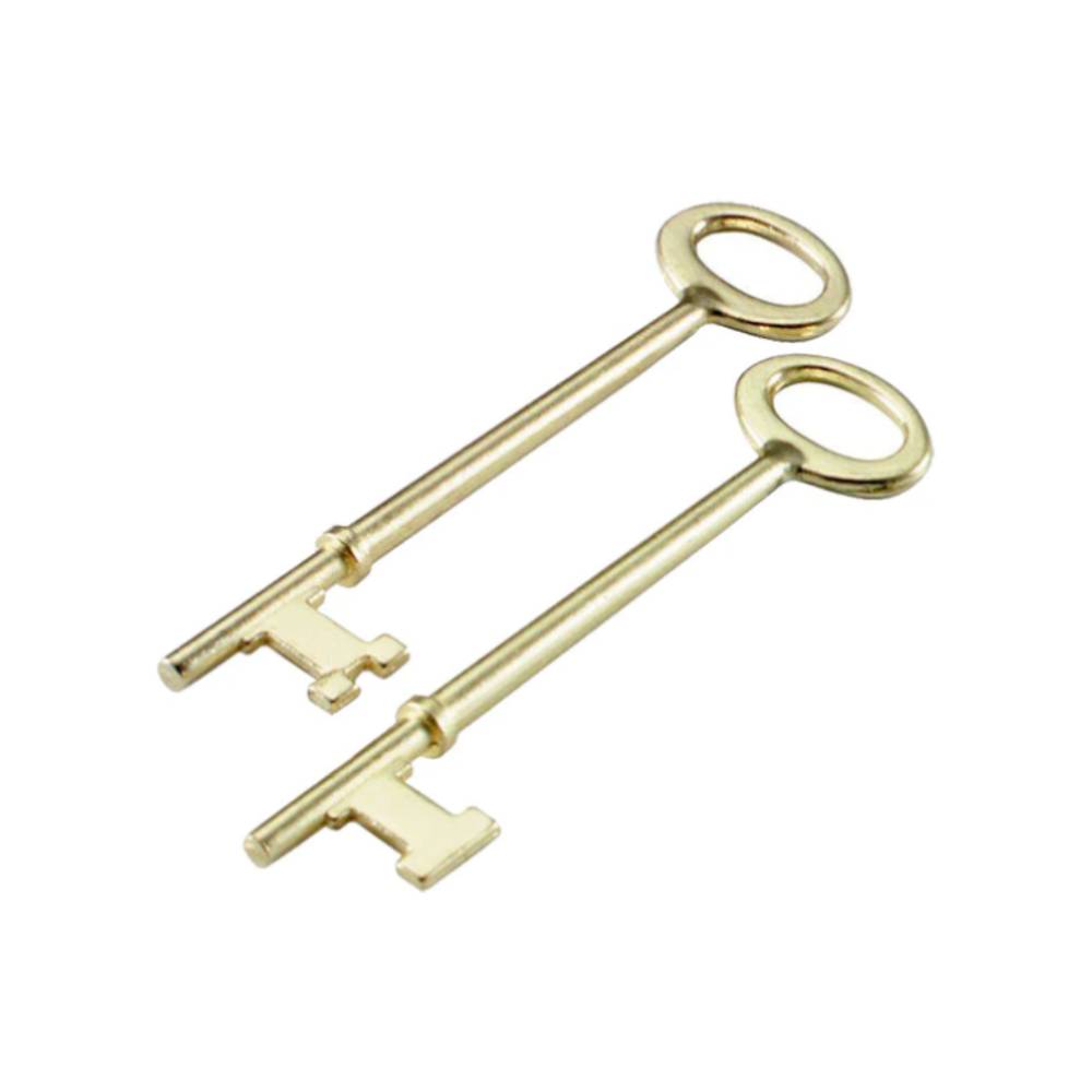 Lucky Line - 87202 - Skeleton Key Flat & Notch Tip - Brass Plated - 2 ...