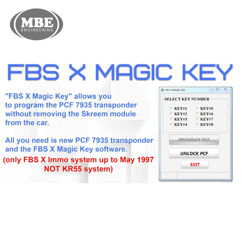 MBE FBS X Magic Key for PCF 7935 Programming Software – Locksmith