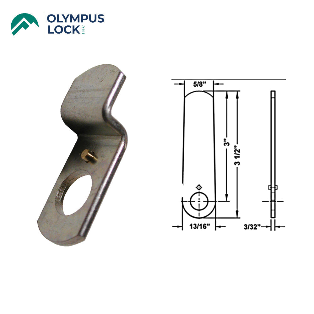 OLYMPUS LOCK  - DCNP - 3" Heavy Duty Straight Cam - Satin Chrome