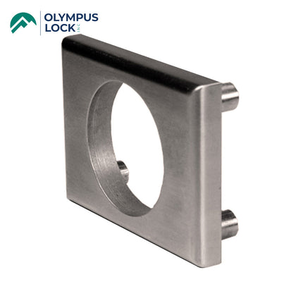 OLYMPUS LOCK  - ETS1-250 - 1/4” Exterior Through-Bolt Mounting Trim Spacer Plate - 26D - Satin Chrome