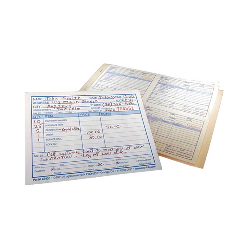Dispatch Notebook Pieces PRO-LOK Service Call Dispatch Book (LT430) – Locksmith Keyless
