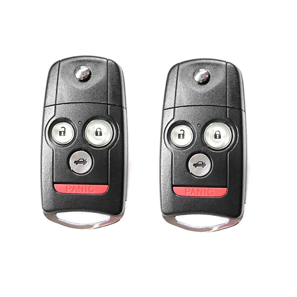 2007 - 2013 Acura MDX Flip Key Fob 4B W/ Hatch FCC# N5F0602A1A - 35111-STX-326 / 35111-STX-329 - Aftermarket (2 Pack)