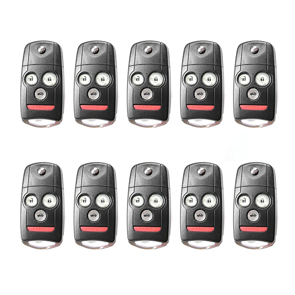AKS KEYS Aftermarket Remote Flip Key Fob for Acura TSX TL 2009 2010 2011 2012 2013 2014 4B FCC# MLBHLIK-1T (10 Pack)