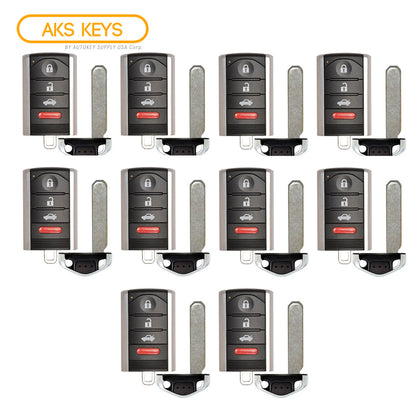 AKS KEYS Aftermarket Smart Remote Key Fob for Acura TL 2009 2010 2011 2012 2013 2014 4B FCC# M3N5WY8145 (10 Pack)