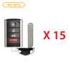 AKS KEYS Aftermarket Smart Remote Key Fob for Acura TL 2009 2010 2011 2012 2013 2014 4B FCC# M3N5WY8145 (15 Pack)