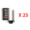 AKS KEYS Aftermarket Smart Remote Key Fob for Acura TL 2009 2010 2011 2012 2013 2014 4B FCC# M3N5WY8145 (25 Pack)