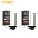 2010 - 2013 Acura ZDX Smart Key 4B Fob W/ Hatch FCC# M3N5WY8145 - 72147-SZN-A71 / 72147-SZN-A81 - Aftermarket (2 Pack)
