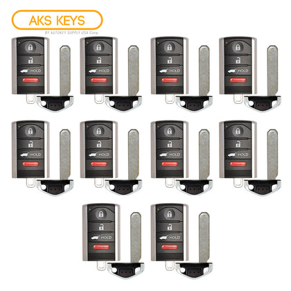 AKS KEYS Aftermarket Smart Remote Key Fob Hatch for Acura ZDX 2010 2011 2012 2013 4B FCC# M3N5WY8145 (10 Pack)