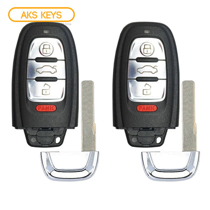 AKS KEYS Aftermarket Remote Key Fob W/O Comfort Access for Audi 2009 2010 2011 2012 4B FCC# IYZFBSB802 (2 Pack)