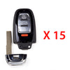 AKS KEYS Aftermarket Remote Key Fob W/O Comfort Access for Audi 2009 2010 2011 2012 4B FCC# IYZFBSB802 (15 Pack)